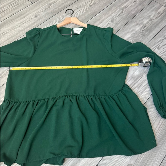 POMANDER PLACE Hunter Green Carlota Peplum Blouse - XXL - Picture 9 of 9
